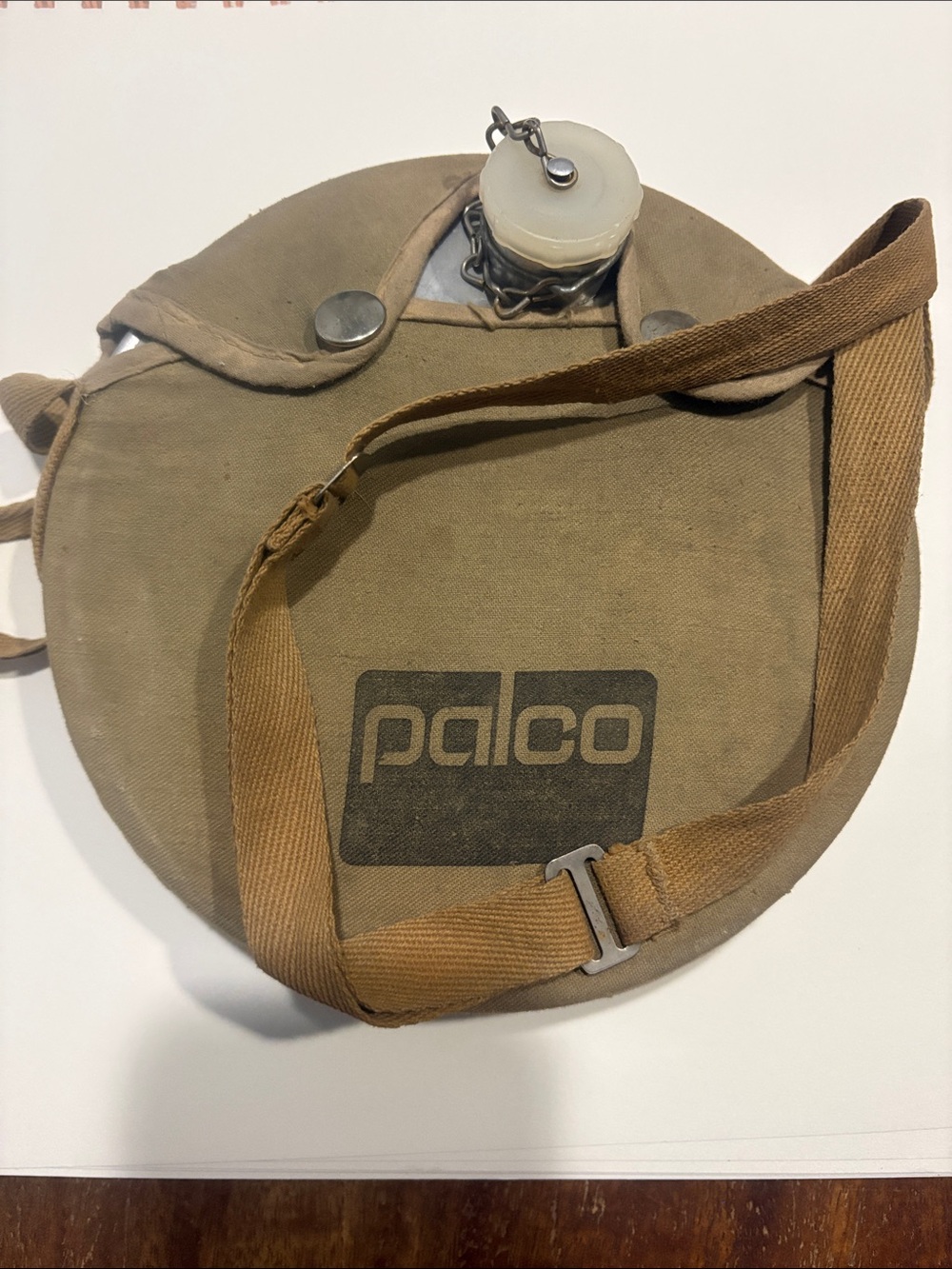 Vintage PALCO Aluminum Military Canteen with Canvas Cover & Strap | Circa 1960s